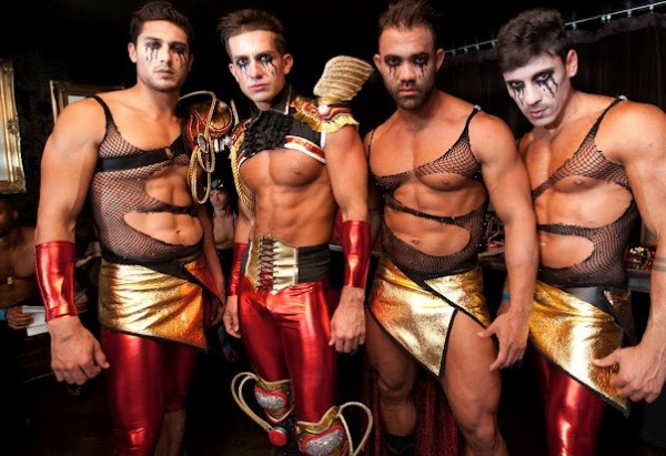 Male strippers Las Vegas Halloween performers at Share Nightclub.